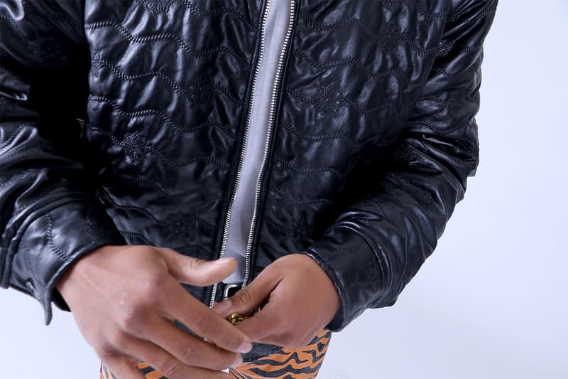 Noon Goons FW19 Lookbook fall/winter 2019 collection workwear streetwear denim graphic tee t tie-dye Los Angeles Gogy Esparza suede rose print pvc faux fur silk shirt