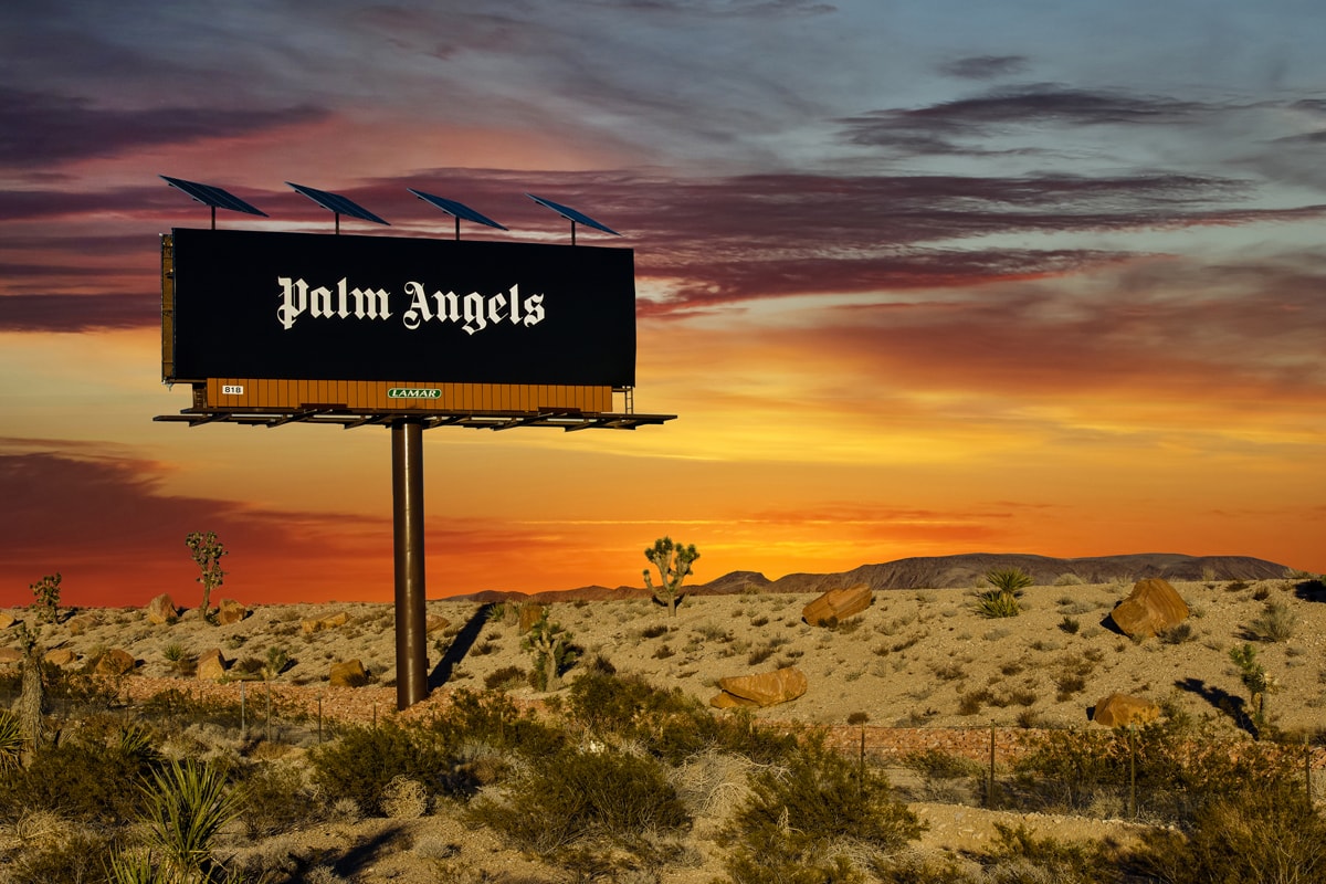 Palm Angels Recovery Sneaker Unveil Billboard Francesco Ragazzi Los Angeles Las Vegas
