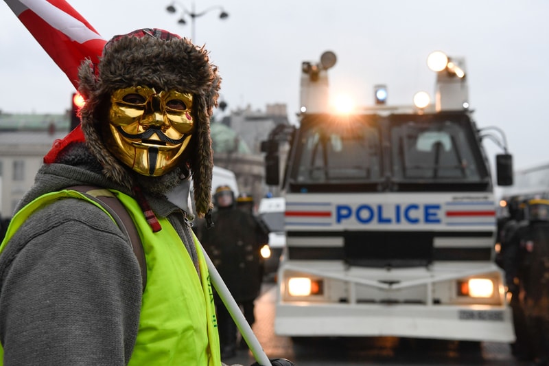 Paris Men's Fashion Week Schedule Uncertain yellow vest "gilets jaunes" protestors protest