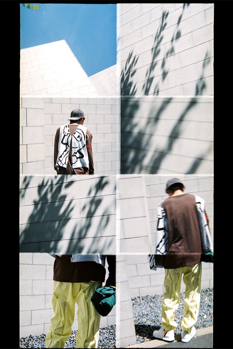 PHINGERIN Spring/Summer 2019 Lookbook camouflage vest Japan accessories sweat sweatshirt sweatpants trousers jacket outerwear baghead hats red pants tee tshirt silk tang suit jacket bomber