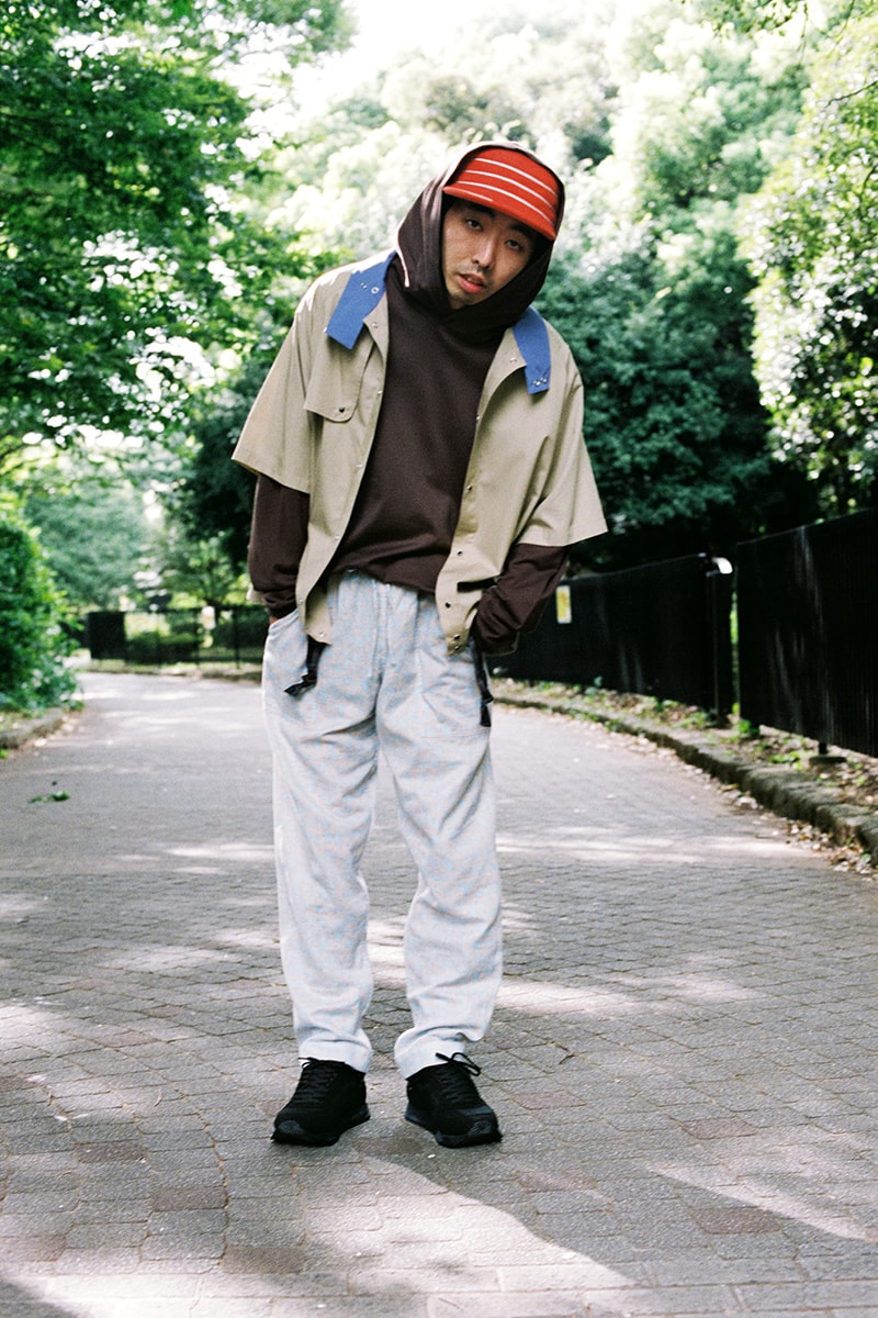 PHINGERIN Spring/Summer 2019 Lookbook camouflage vest Japan accessories sweat sweatshirt sweatpants trousers jacket outerwear baghead hats red pants tee tshirt silk tang suit jacket bomber 