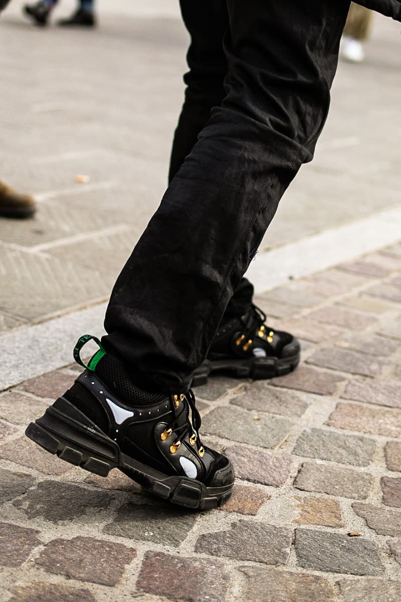Pitti Uomo Fall/Winter 2019 Street Style Shearling Denim Jackets Burberry Louis Vuitton Stone Island Blazers Carhartt Palm Angels Balenciaga Nike Cav Empt Salomon Fendi Prada