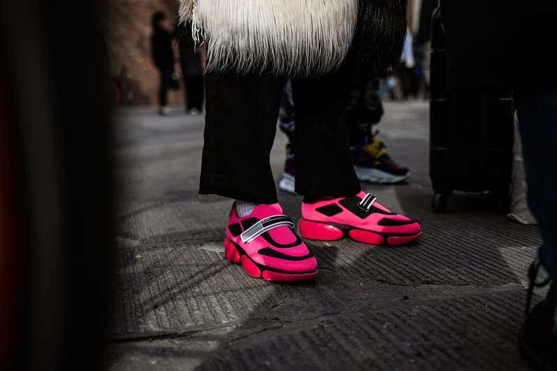 Pitti Uomo Fall/Winter 2019 Street Style Shearling Denim Jackets Burberry Louis Vuitton Stone Island Blazers Carhartt Palm Angels Balenciaga Nike Cav Empt Salomon Fendi Prada