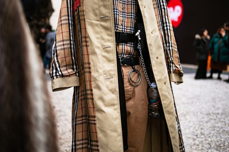 Pitti Uomo Fall/Winter 2019 Street Style Shearling Denim Jackets Burberry Louis Vuitton Stone Island Blazers Carhartt Palm Angels Balenciaga Nike Cav Empt Salomon Fendi Prada