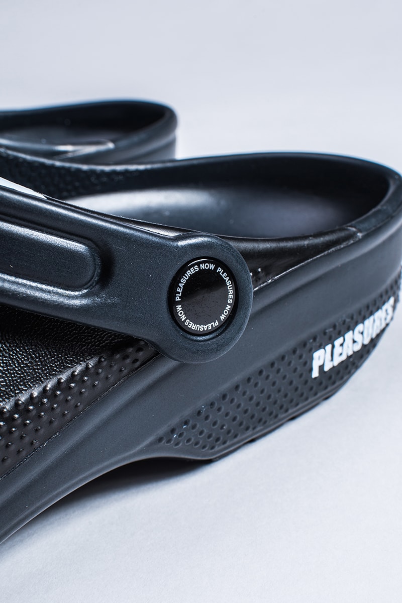 PLEASURES Crocs Collaboration Release Date black white 2019 footwear sneakers bones graphics skeleton open-toe summer rubber Alex James