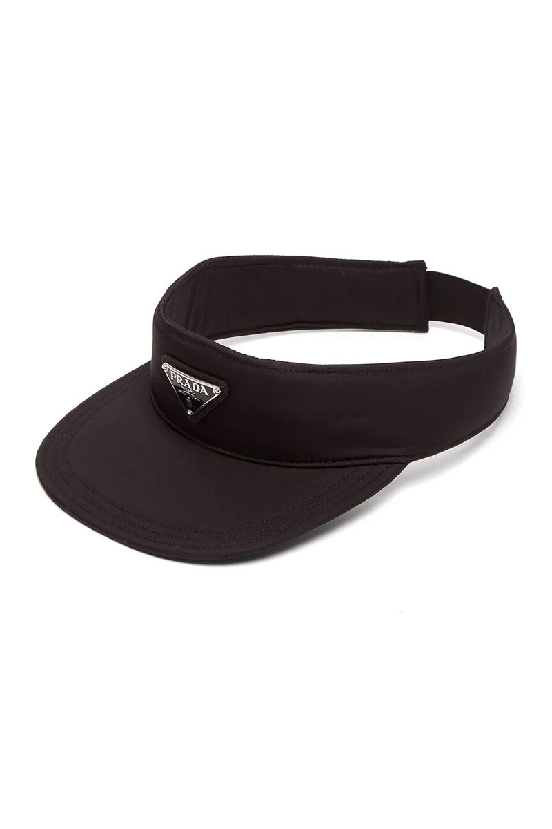 Prada Logo Appliqued Nylon Visor Release Info Date Black Cap Hat