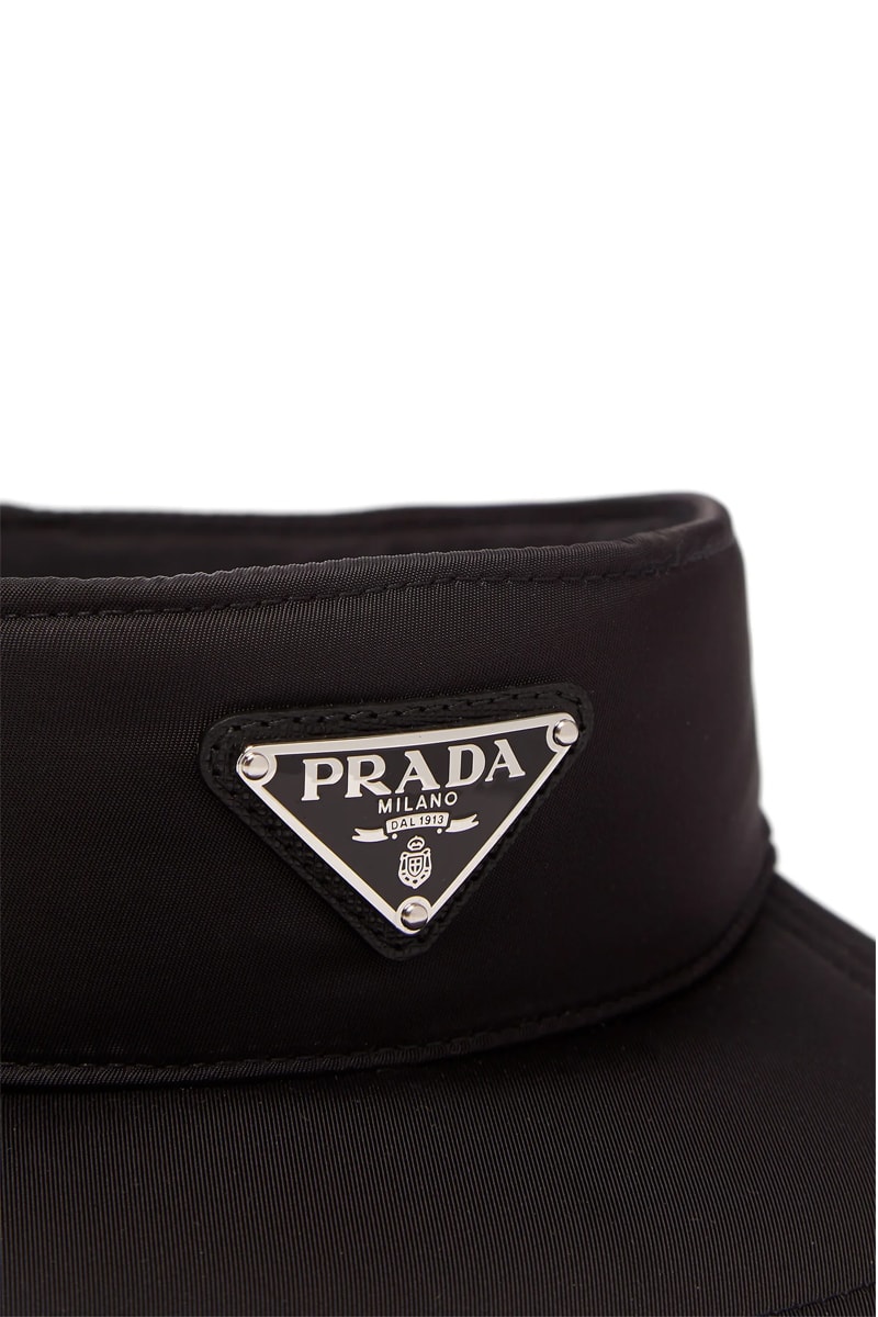 Prada Logo Appliqued Nylon Visor Release Info Date Black Cap Hat