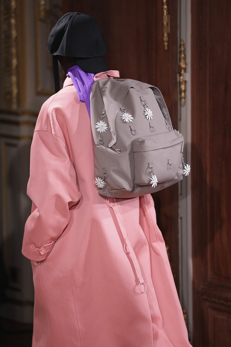 Raf Simons Eastpak Fall Winter 2019 Collection Closer Look backpack ring black pink beige charms David Lynch 1986 Blue Velvet Paris Fashion Week Mens