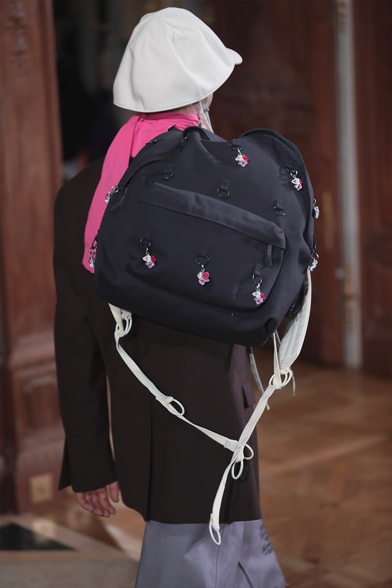 Raf Simons Eastpak Fall Winter 2019 Collection Closer Look backpack ring black pink beige charms David Lynch 1986 Blue Velvet Paris Fashion Week Mens
