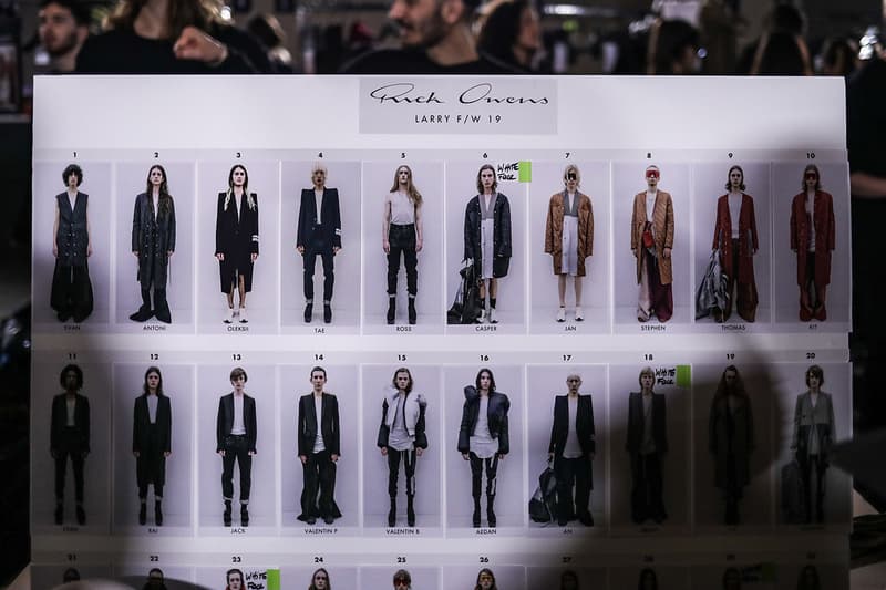 Rick Owens Fall/Winter 2019 Backstage Paris Fashion Week Veja Collaboration Larry Legaspi Kiss Labelle First Look Closer collection