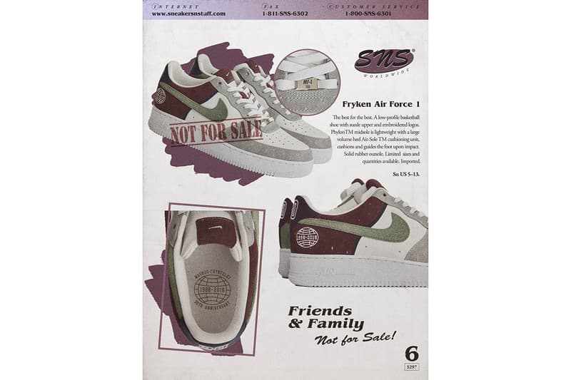 Sneakersnstuff "Fryken" Nike 30th Anniversary Collection Collab Collaboration Shoes Trainers Kicks Sneakers Footwear F&F Friends and Family Cop Purchase Buy Info Release Details Air Force 1