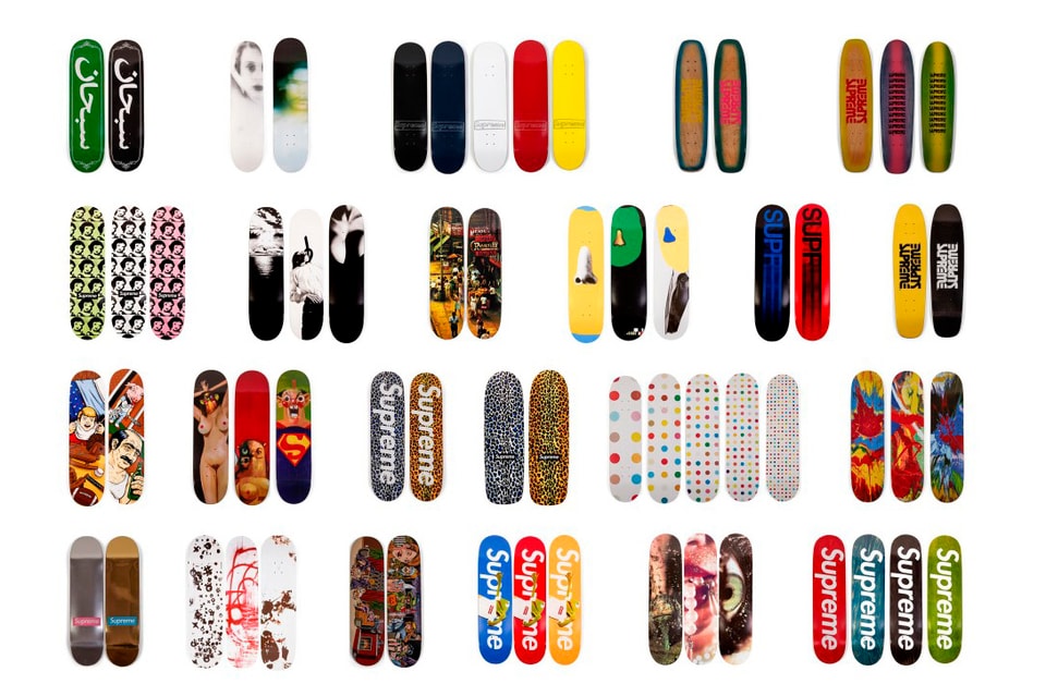 The 10 Most Iconic Supreme Skateboard Decks  Supreme skateboard deck, Supreme  skateboard, Skateboard