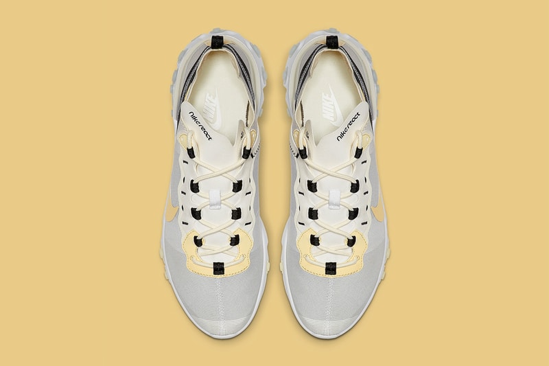 Nike Element React 55 Yellow Swoosh Release Info BQ6166-101 pale gray white sportswear shoe sneaker drop date pricing info