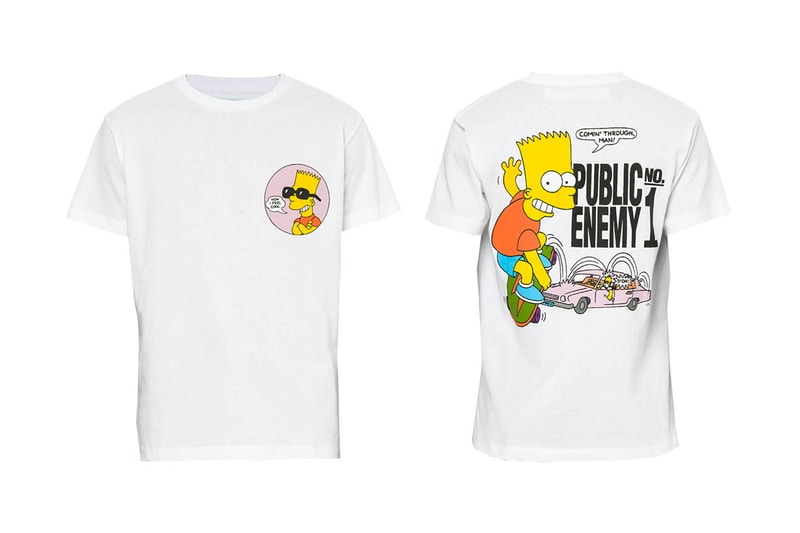 The Simpsons Off White Spring Summer 2019 Release Info T shirt Sweater white public enemy homer peace sign who the hell are you teenager