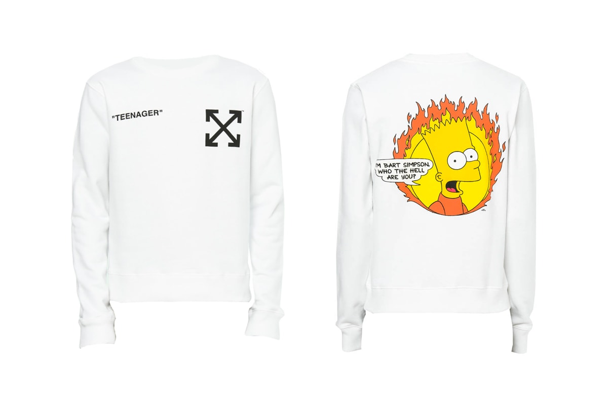 The Simpsons Off White Spring Summer 2019 Release Info T shirt Sweater white public enemy homer peace sign who the hell are you teenager