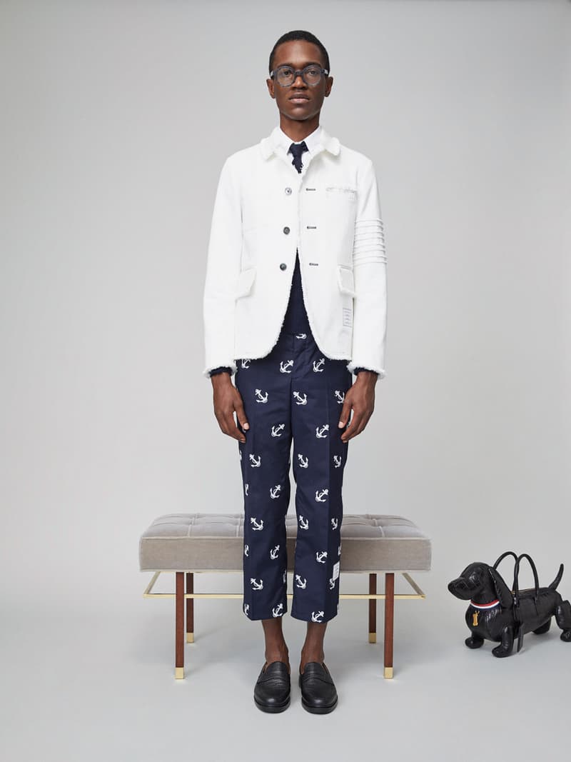 Thom Browne Spring 2019 Lookbook Collection Video Stripes Suits Navy Black White Shirts