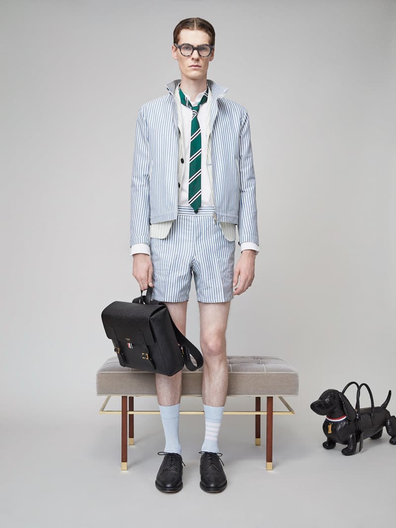 Thom Browne Spring 2019 Lookbook Collection Video Stripes Suits Navy Black White Shirts