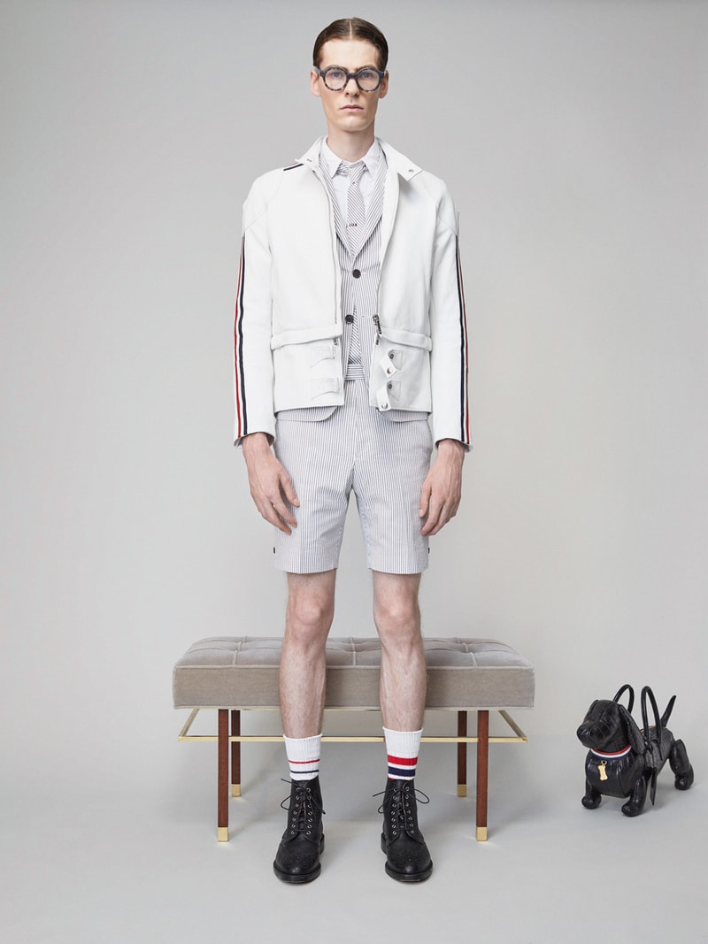 Thom Browne Spring 2019 Lookbook Collection Video Stripes Suits Navy Black White Shirts