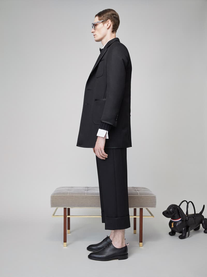 Thom Browne Spring 2019 Lookbook Collection Video Stripes Suits Navy Black White Shirts