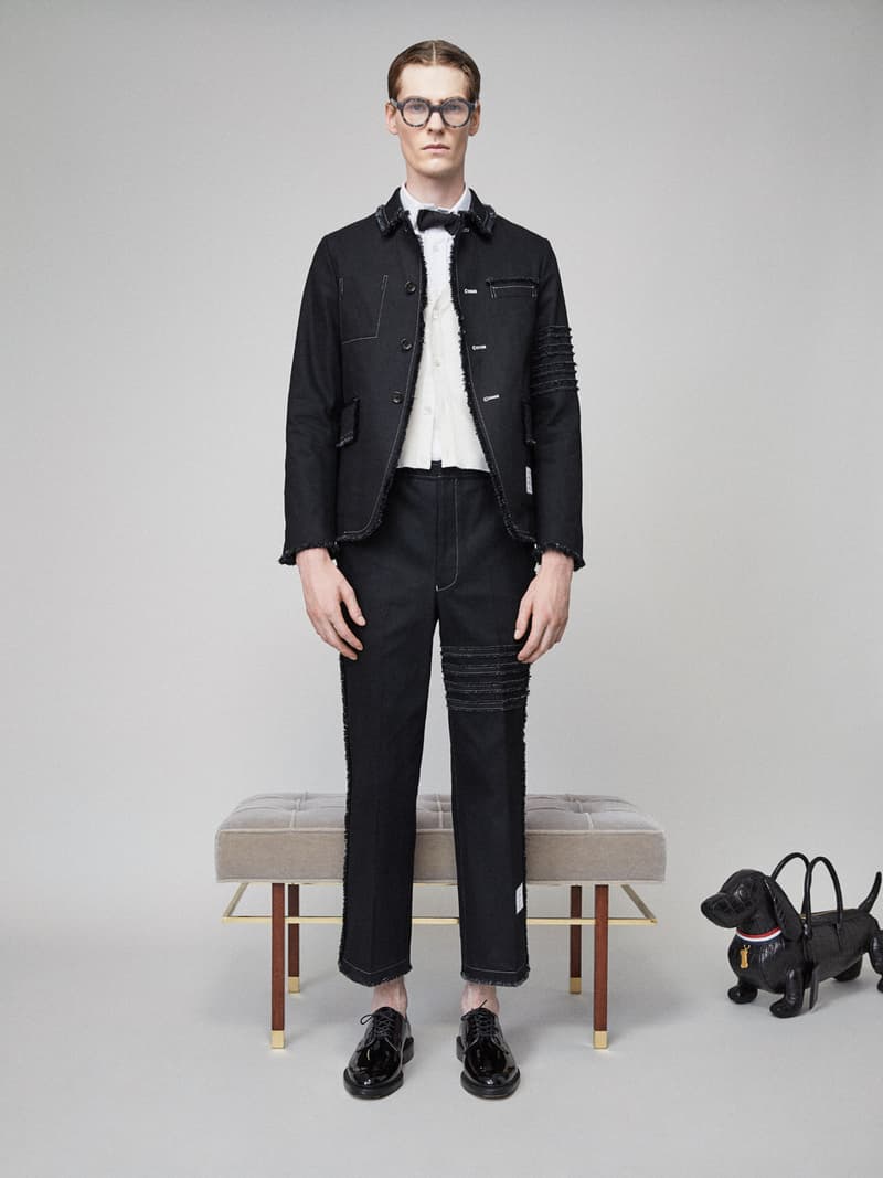 Thom Browne Spring 2019 Lookbook Collection Video Stripes Suits Navy Black White Shirts