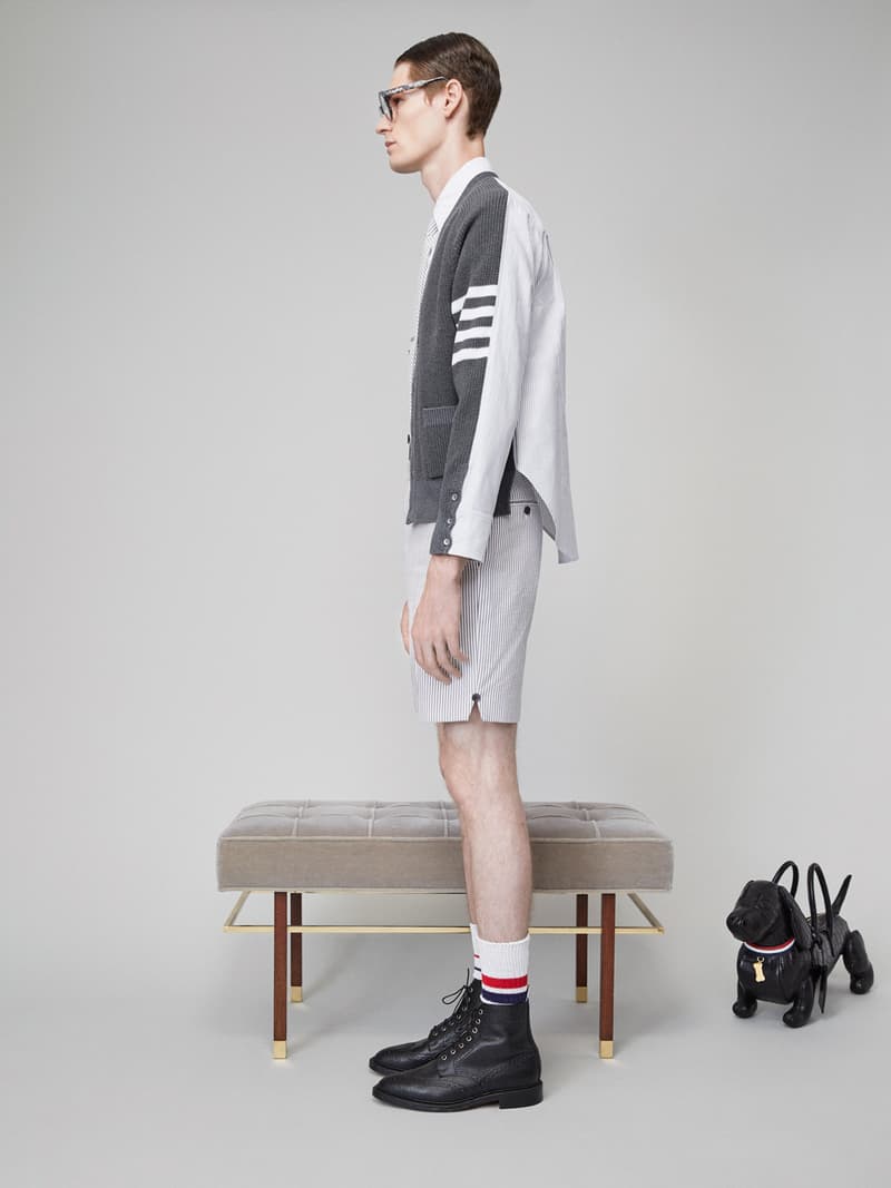 Thom Browne Spring 2019 Lookbook Collection Video Stripes Suits Navy Black White Shirts