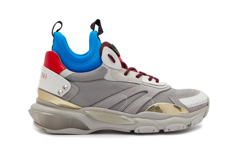 Valentino Raised Bounce Trainer Release Info grey white blue red MATCHESFASHION
