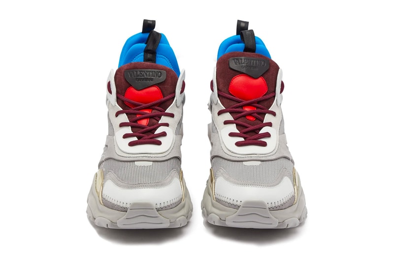 Valentino Raised Bounce Trainer Release Info grey white blue red MATCHESFASHION