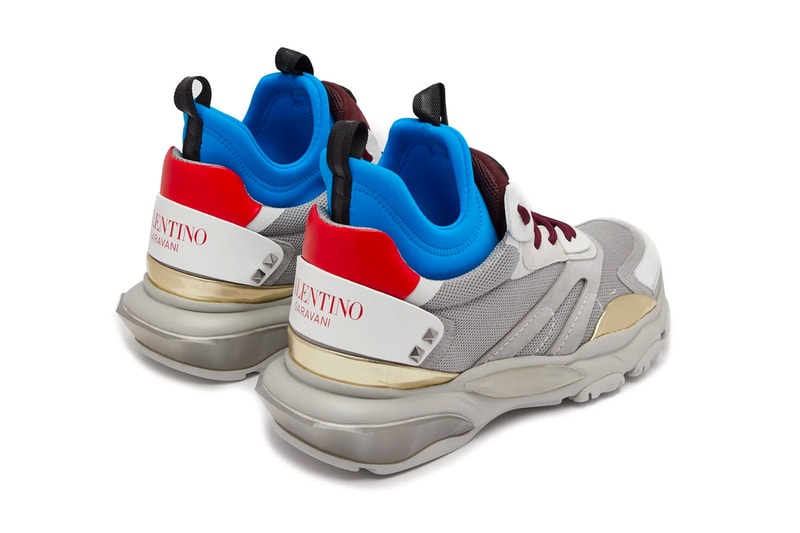 Valentino Raised Bounce Trainer Release Info grey white blue red MATCHESFASHION