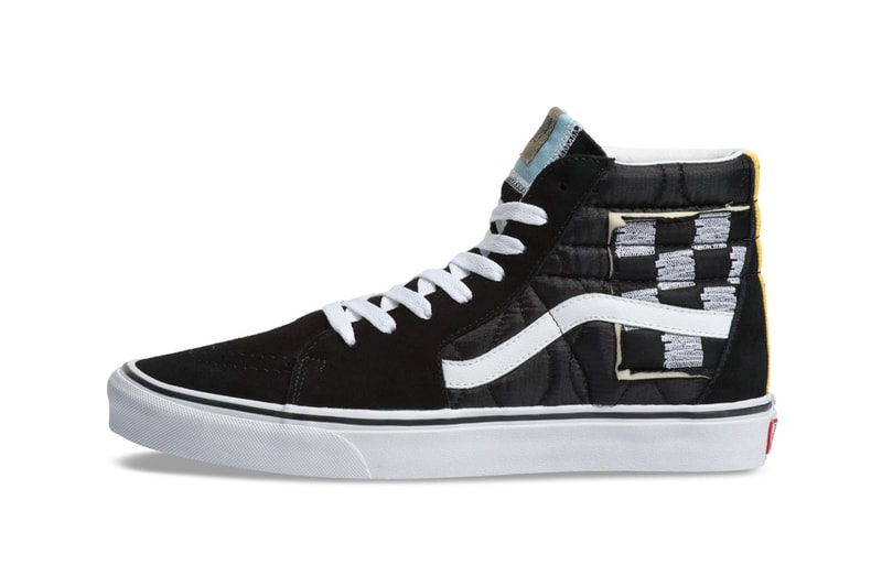 Vans SK8-Hi Mixed Quilting Release Info Date Black True White Yellow Blue Checkerboard exposed padding stitching nylon banding