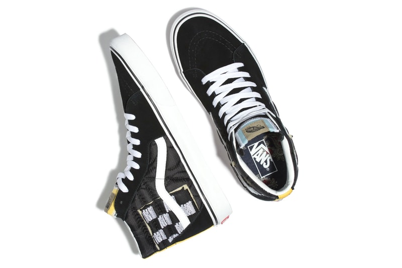 Vans SK8-Hi Mixed Quilting Release Info Date Black True White Yellow Blue Checkerboard exposed padding stitching nylon banding