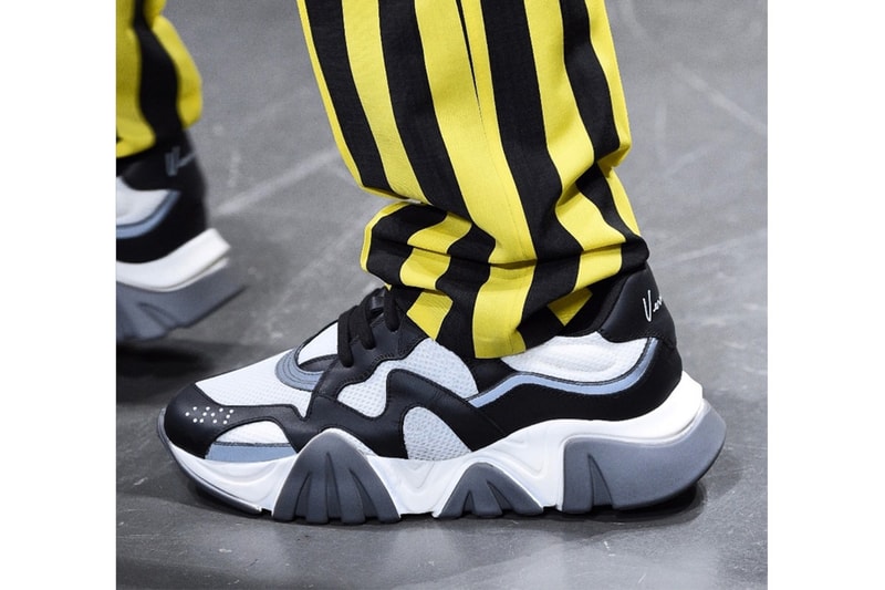 Versace footwear sneaker trainer fall/winter 2019 white black blue gray leather mesh teaser look first look 