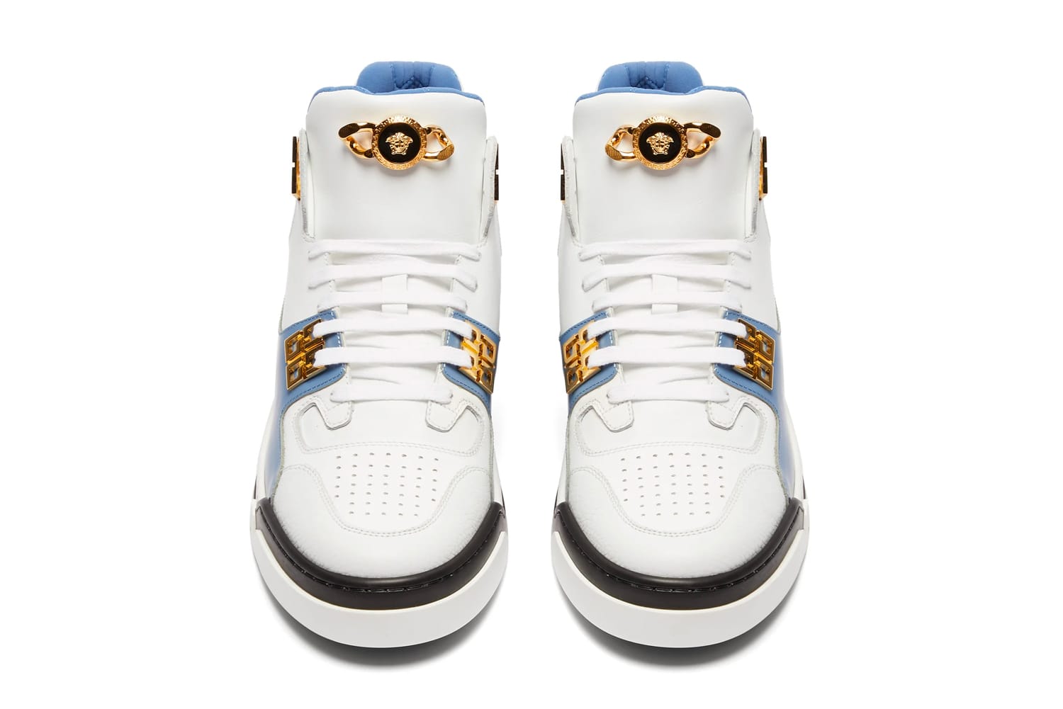 white and gold versace sneakers