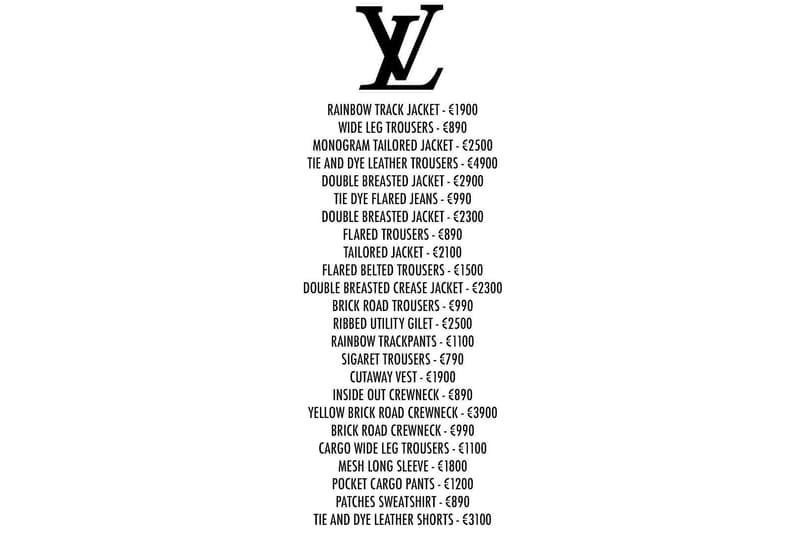 Louis Vuitton Virgil Abloh collection complete price list We got