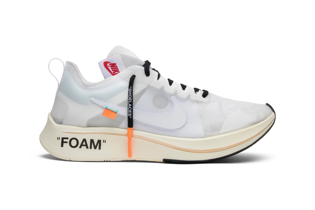 GOAT Looks Back at Off-White's Nike Collabs virgil abloh ten sneakers basketball running sports ghosting deconstruct industrial whit clear red orange brown black translucent icy 