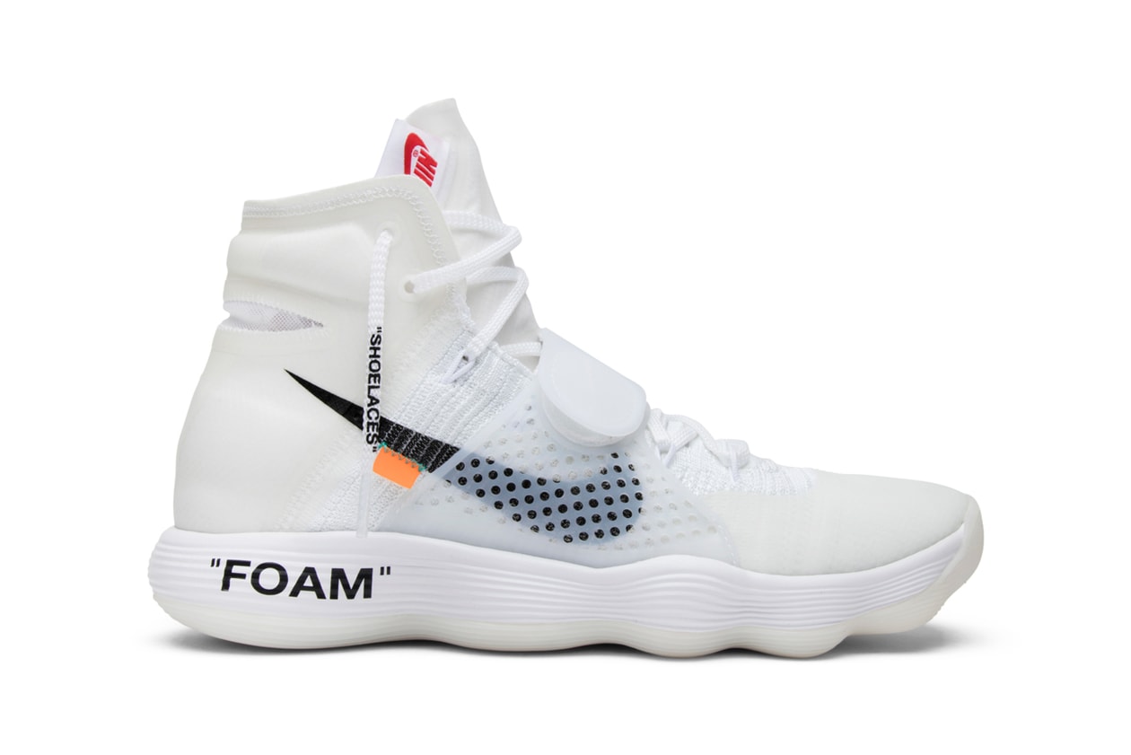 GOAT Looks Back at Off-White's Nike Collabs virgil abloh ten sneakers basketball running sports ghosting deconstruct industrial whit clear red orange brown black translucent icy 