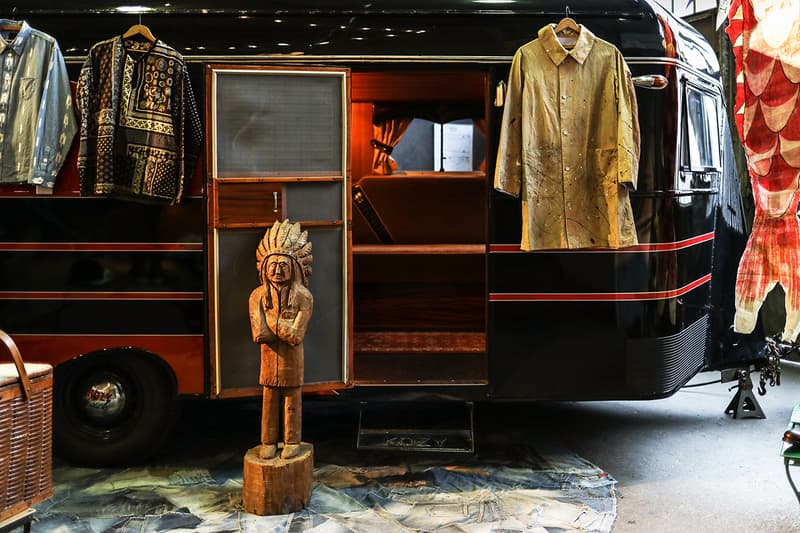 Visvim Indigo Camping Trailer Showroom Presentation Inside Look Paris France Exhibition Hiroki Nakamura Release Details Stockists