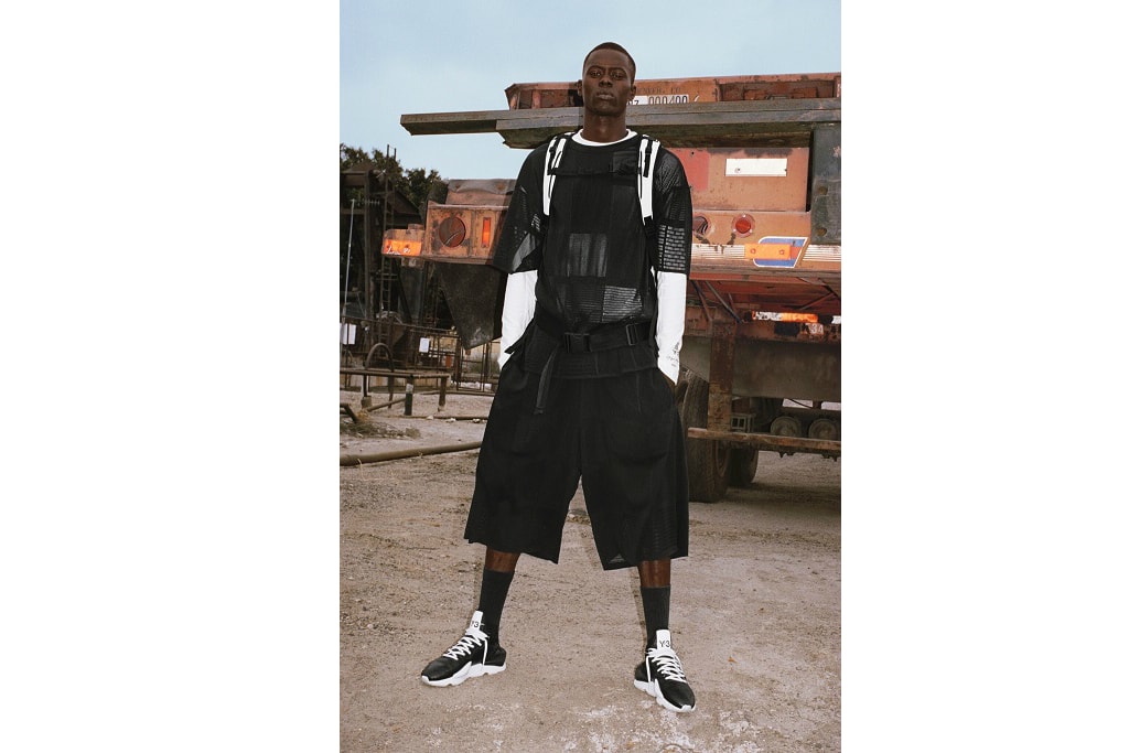 y 3 spring summer 2019 collection campaign y3 adidas ss19 Yohji Yamamoto info details information pictures images lookbook angelo pennetta clothes cost where to buy women mens black white jacket outerwear jacjets backpack pants shirt t tee