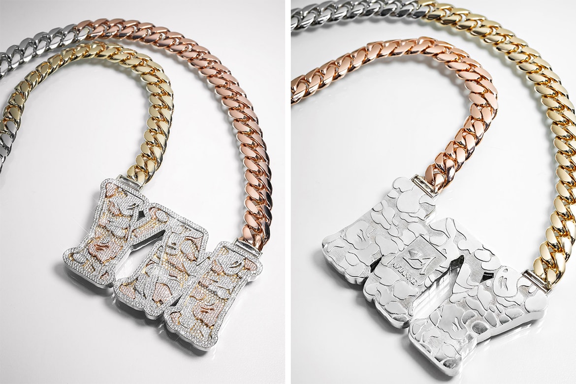 Ym Bape Tri Color Camouflage Chain Closer Look Hypebeast