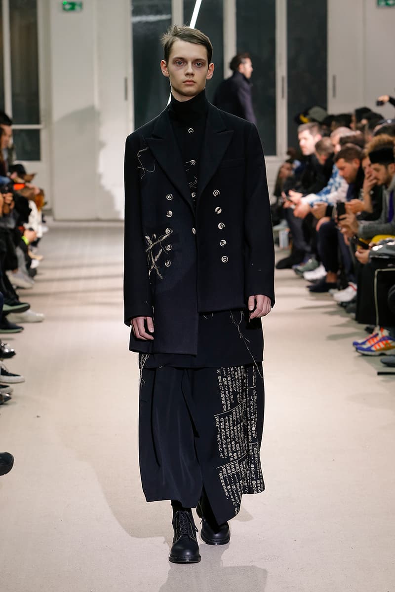 Yohji Yamamoto Pour Homme Fall Winter 2019 runway collection fashion week paris menswear