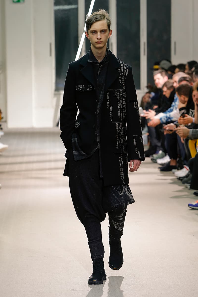 Yohji Yamamoto Pour Homme Fall Winter 2019 runway collection fashion week paris menswear