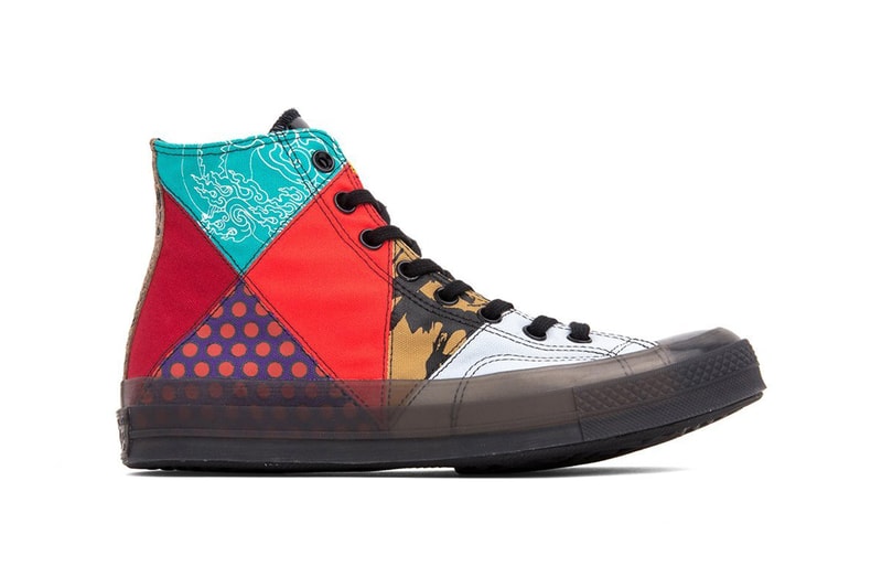 Converse Chuck 70s Patchwork Hi Bright Crimson sneaker feature boutique release
