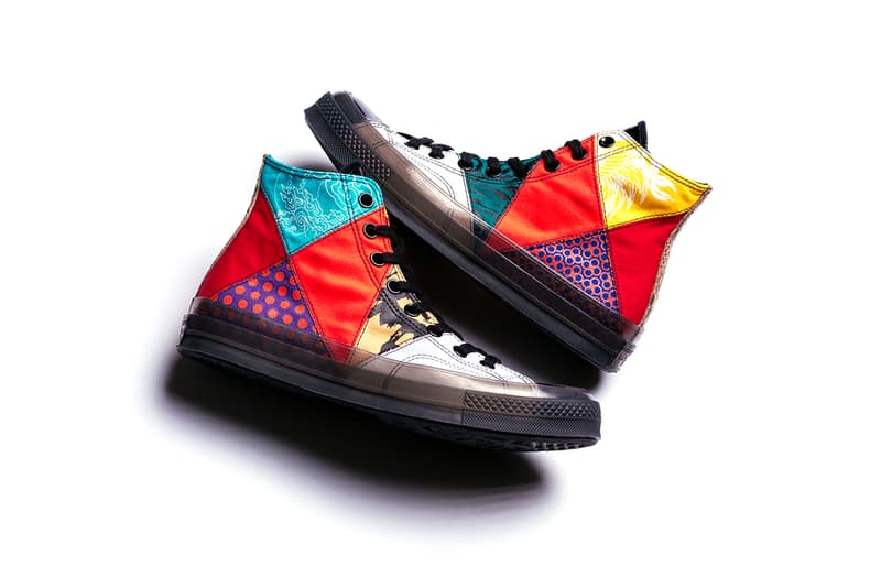 Converse Chuck 70s Patchwork Hi Bright Crimson sneaker feature boutique release