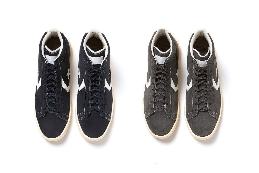 ノンネイティヴ コンバース nonnative converse japan pro leather hi suede collaboration navy grey コラボレーション　コラボスニーカー ネイビー グレー release date drop info colorways zipper exclusive coverchord vendor high top info 2016 february 16 2019