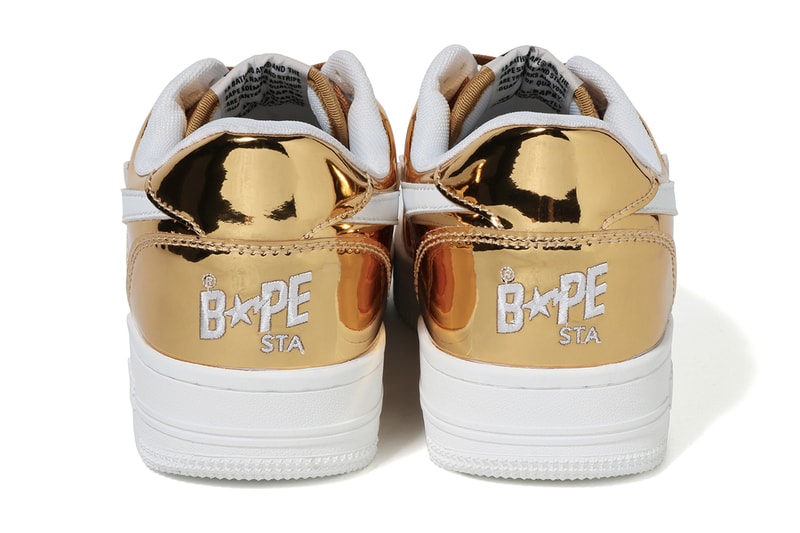 A BATHING APE Bapesta Foil Gold Silver Low First Look Release Drop I.T. Hong Kong 
