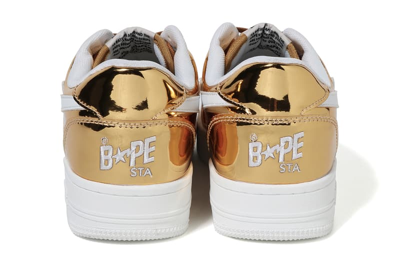 A BATHING APE Bapesta Foil Gold Silver Low First Look Release Drop I.T. Hong Kong