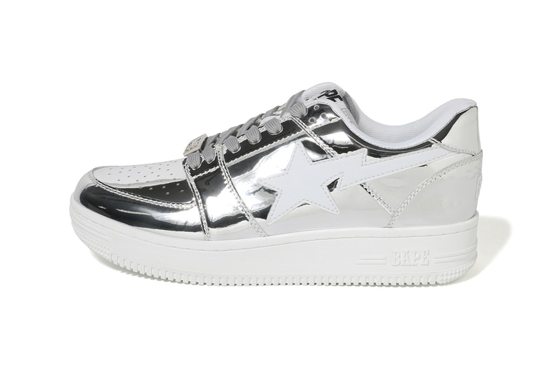 A BATHING APE Bapesta Foil Gold Silver Low First Look Release Drop I.T. Hong Kong 