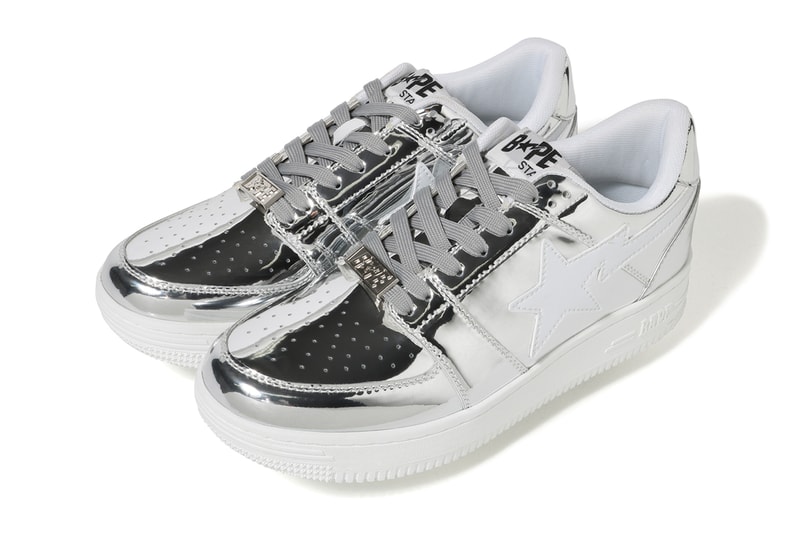 A BATHING APE Bapesta Foil Gold Silver Low First Look Release Drop I.T. Hong Kong 