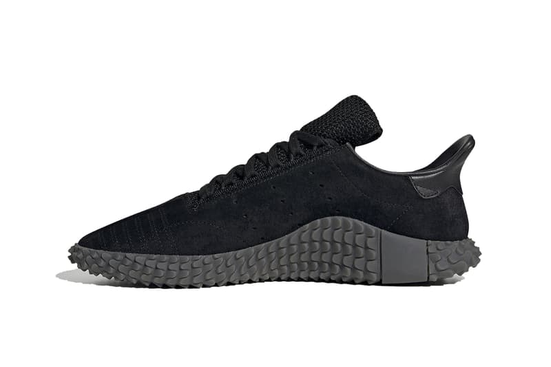 adidas Kamanda Drops Triple Black Colorway Suede leather mesh gold foil football silhouette sneaker oldschool classic neighborhood