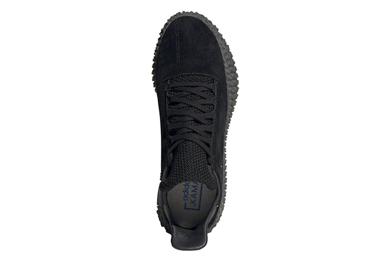 adidas Kamanda Drops Triple Black Colorway Suede leather mesh gold foil football silhouette sneaker oldschool classic neighborhood 