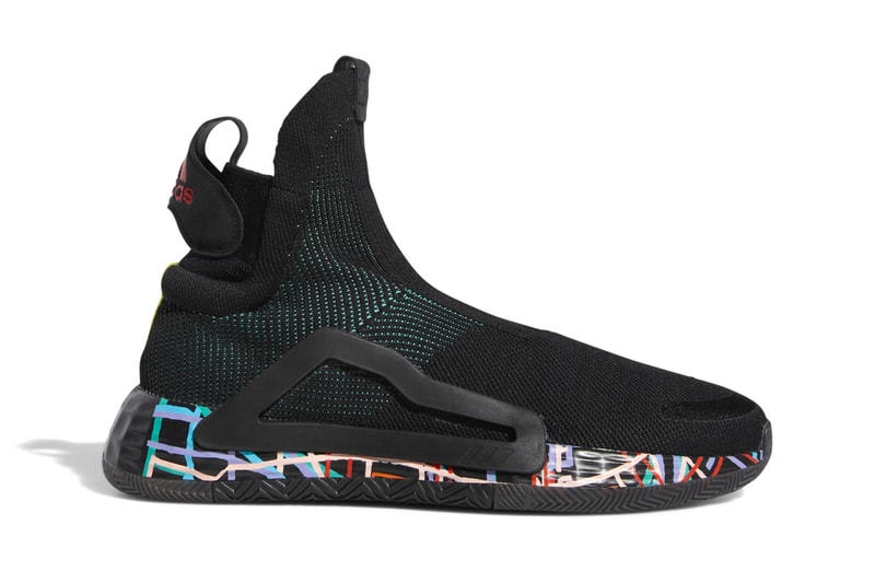adidas N3XT L3V3L Sneakers Gets Hit With Polychromatic Accents black orange drop release date images info basketball footwear sportswear